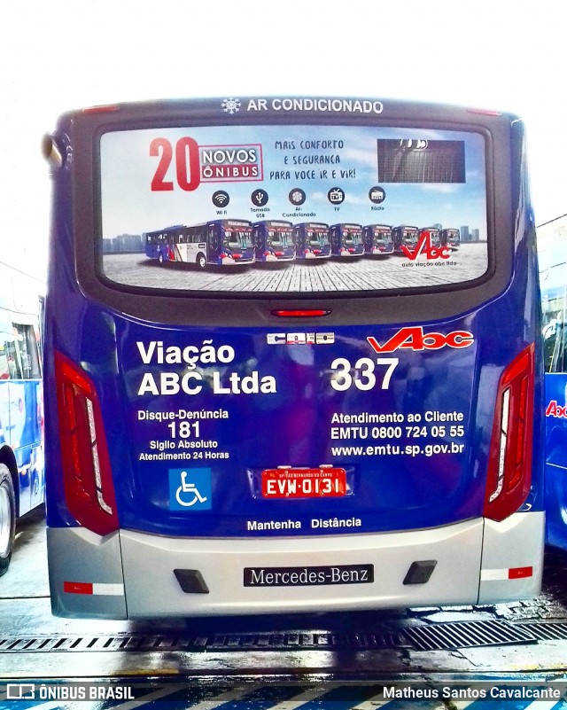 Auto Viação ABC 337 na cidade de São Bernardo do Campo, São Paulo, Brasil, por Matheus Santos Cavalcante. Número da foto: #6929215.