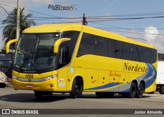Viação Nordeste 1705 na cidade de Natal, Rio Grande do Norte, Brasil, por Junior Almeida. Número da foto: #6928280.