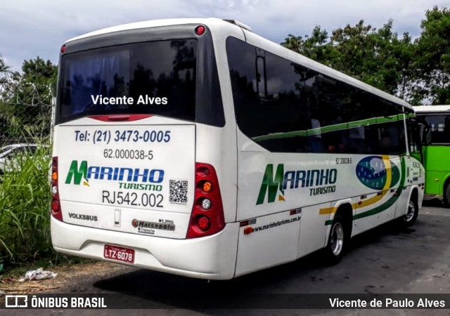 Marinho Transporte e Turismo RJ 542.002 na cidade de Pedro Leopoldo, Minas Gerais, Brasil, por Vicente de Paulo Alves. ID da foto: 6928701.