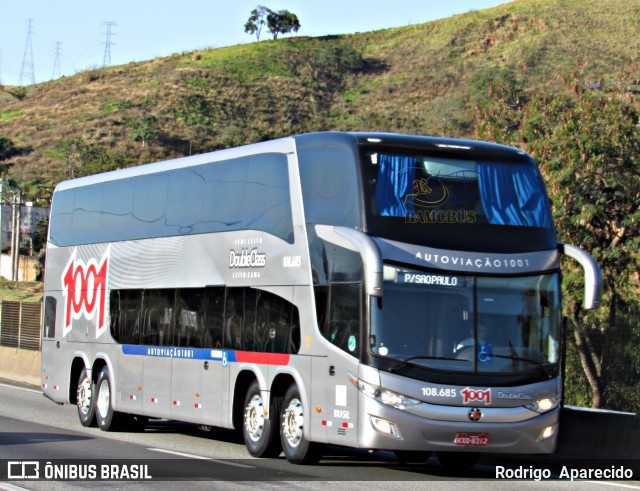 Auto Viação 1001 108.685 na cidade de Aparecida, São Paulo, Brasil, por Rodrigo  Aparecido. ID da foto: 6928918.