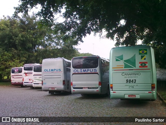 Viação Canarinho 9843 na cidade de Joinville, Santa Catarina, Brasil, por Paulinho Sartor. ID da foto: 6932386.