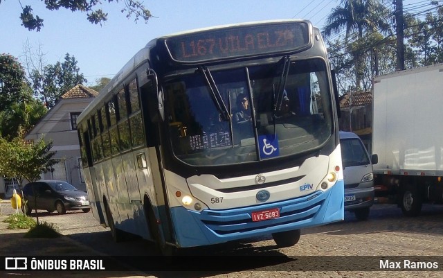 Empresa de Transporte Coletivo Viamão 587 na cidade de Viamão, Rio Grande do Sul, Brasil, por Max Ramos. Número da foto: #6857648.