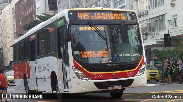 Auto Viação Alpha A48083 na cidade de Rio de Janeiro, Rio de Janeiro, Brasil, por Gabriel Sousa. Número da foto: #6857905.