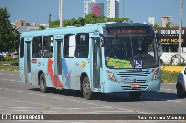 Rota Sol > Vega Transporte Urbano 35415 na cidade de Fortaleza, Ceará, Brasil, por Yuri Ferreira Marinho. ID da foto: 6860908.