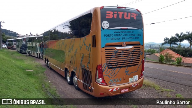 Bitur Transporte Coletivo e Turismo 8003 na cidade de Itá, Santa Catarina, Brasil, por Paulinho Sartor. Número da foto: #6860889.