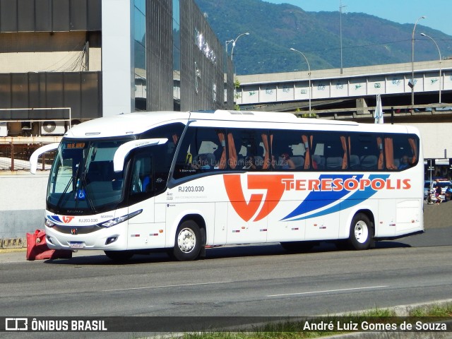 Viação Teresópolis RJ 203.030 na cidade de Rio de Janeiro, Rio de Janeiro, Brasil, por André Luiz Gomes de Souza. ID da foto: 6866710.