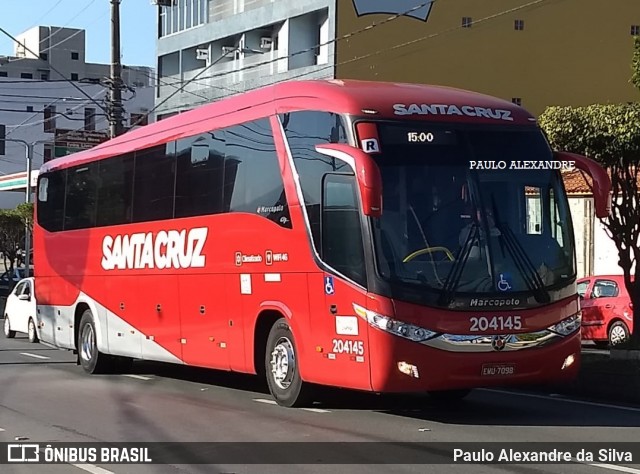 Viação Santa Cruz 204145 na cidade de Aparecida, São Paulo, Brasil, por Paulo Alexandre da Silva. ID da foto: 6865708.