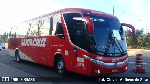 Viação Santa Cruz 21718 na cidade de São Paulo, São Paulo, Brasil, por Luiz Otavio Matheus da Silva. ID da foto: 6865673.