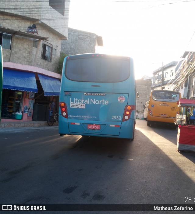 Viação Litoral Norte 2932 na cidade de Salvador, Bahia, Brasil, por Matheus Zeferino. Número da foto: #6867431.