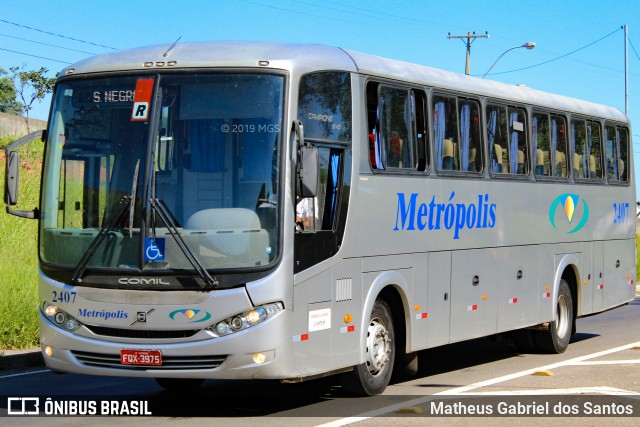 Expresso Metrópolis Transportes e Viagens 2407 na cidade de Campinas, São Paulo, Brasil, por Matheus Gabriel dos Santos. Número da foto: #6868761.