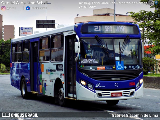 SBC Trans 2735 na cidade de São Bernardo do Campo, São Paulo, Brasil, por Gabriel Giacomin de Lima. ID da foto: 6871364.