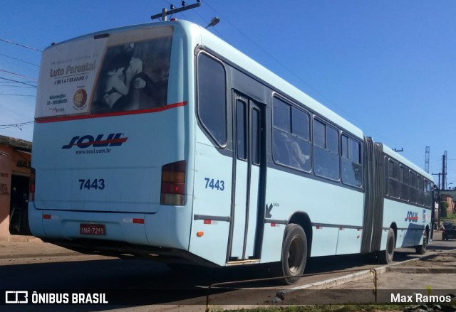 SOUL - Sociedade de Ônibus União Ltda. 7443 na cidade de Alvorada, Rio Grande do Sul, Brasil, por Max Ramos. ID da foto: 6870619.