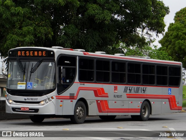 Viação Resendense RJ 192.017 na cidade de Resende, Rio de Janeiro, Brasil, por João Victor. Número da foto: #6934972.