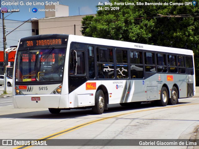 Metra - Sistema Metropolitano de Transporte 5415 na cidade de São Bernardo do Campo, São Paulo, Brasil, por Gabriel Giacomin de Lima. Número da foto: #6960625.