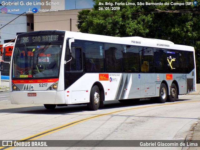 Metra - Sistema Metropolitano de Transporte 5217 na cidade de São Bernardo do Campo, São Paulo, Brasil, por Gabriel Giacomin de Lima. ID da foto: 6960631.