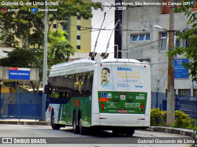 Metra - Sistema Metropolitano de Transporte 5500 na cidade de São Bernardo do Campo, São Paulo, Brasil, por Gabriel Giacomin de Lima. Número da foto: #6960641.