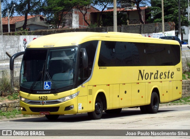 Viação Nordeste 1420 na cidade de Natal, Rio Grande do Norte, Brasil, por Joao Paulo Nascimento Silva. ID da foto: 6960871.