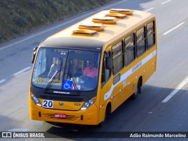 Transporte Suplementar de Belo Horizonte 984 na cidade de Belo Horizonte, Minas Gerais, Brasil, por Adão Raimundo Marcelino. ID da foto: 6964693.