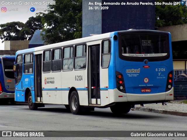 TUPI - Transportes Urbanos Piratininga 6 2124 na cidade de São Paulo, São Paulo, Brasil, por Gabriel Giacomin de Lima. Número da foto: #6967014.