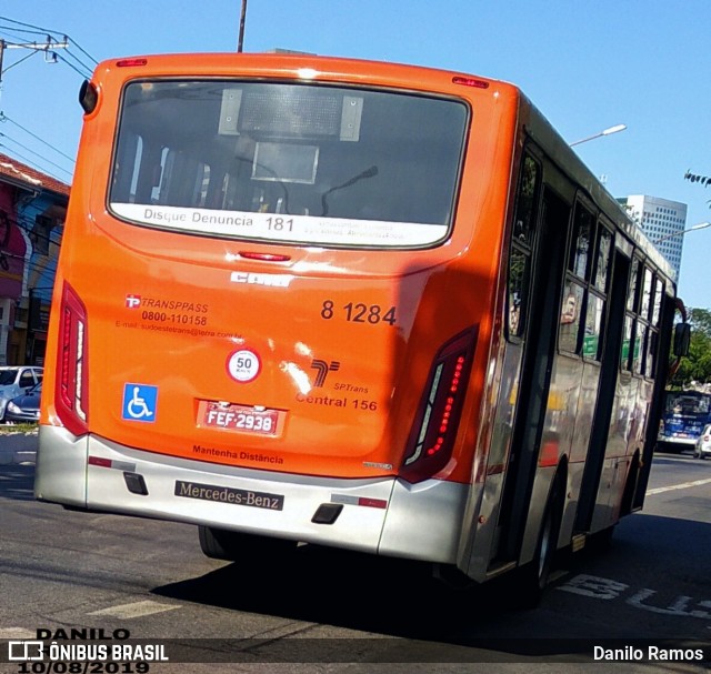 TRANSPPASS - Transporte de Passageiros 8 1284 na cidade de São Paulo, São Paulo, Brasil, por Danilo Ramos. ID da foto: 6965589.