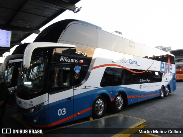 Pullman Eme Bus 03 na cidade de Estación Central, Santiago, Metropolitana de Santiago, Chile, por Martín Muñoz Collao. Número da foto: #6965196.