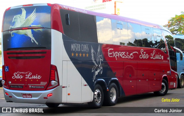 Expresso São Luiz 8060 na cidade de Goiânia, Goiás, Brasil, por Carlos Júnior. Número da foto: #6968489.