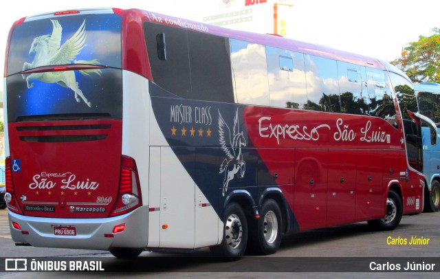 Expresso São Luiz 8060 na cidade de Goiânia, Goiás, Brasil, por Carlos Júnior. ID da foto: 6968489.