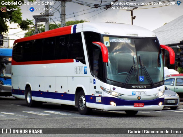 Breda Transportes e Serviços 1961 na cidade de São Paulo, São Paulo, Brasil, por Gabriel Giacomin de Lima. Número da foto: #6969567.