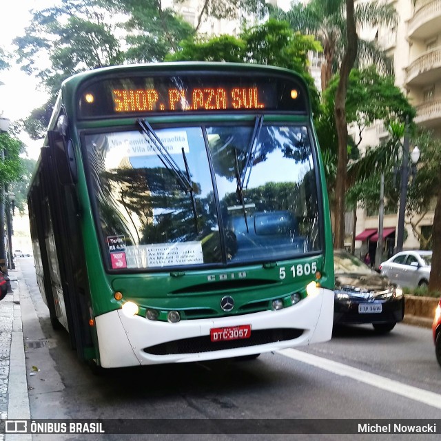 Via Sudeste Transportes S.A. 5 1805 na cidade de São Paulo, São Paulo, Brasil, por Michel Nowacki. Número da foto: #6969146.