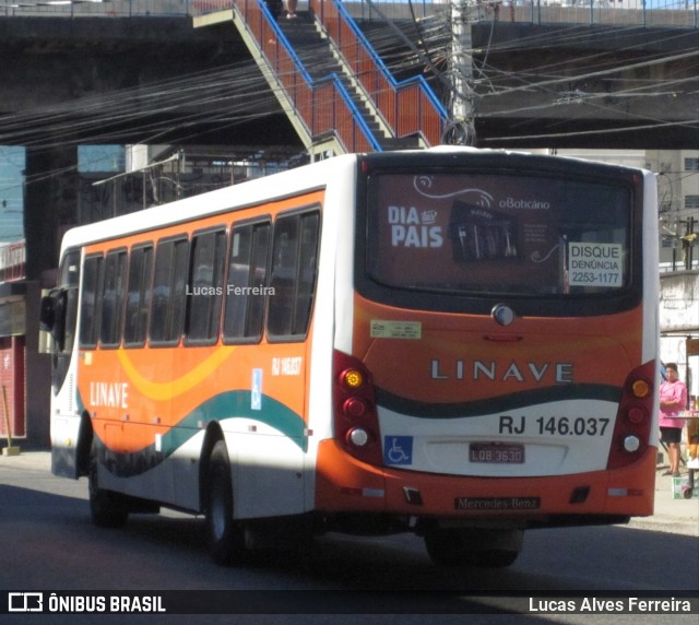 Linave Transportes RJ 146.037 na cidade de Nova Iguaçu, Rio de Janeiro, Brasil, por Lucas Alves Ferreira. ID da foto: 6972238.