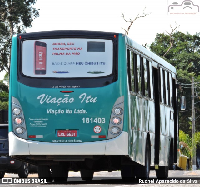 VITU - Viação Itu 181403 na cidade de Itu, São Paulo, Brasil, por Rudnei Aparecido da Silva. ID da foto: 6972536.