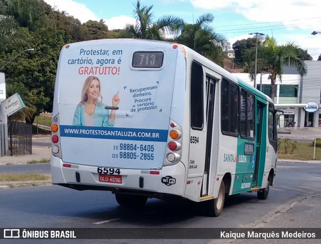 Expresso Santa Luzia 6594 na cidade de Santa Luzia, Minas Gerais, Brasil, por Kaique Marquês Medeiros . ID da foto: 6972985.