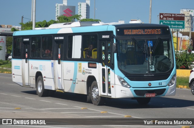 Viação Fortaleza 02810 na cidade de Fortaleza, Ceará, Brasil, por Yuri Ferreira Marinho. Número da foto: #6973493.
