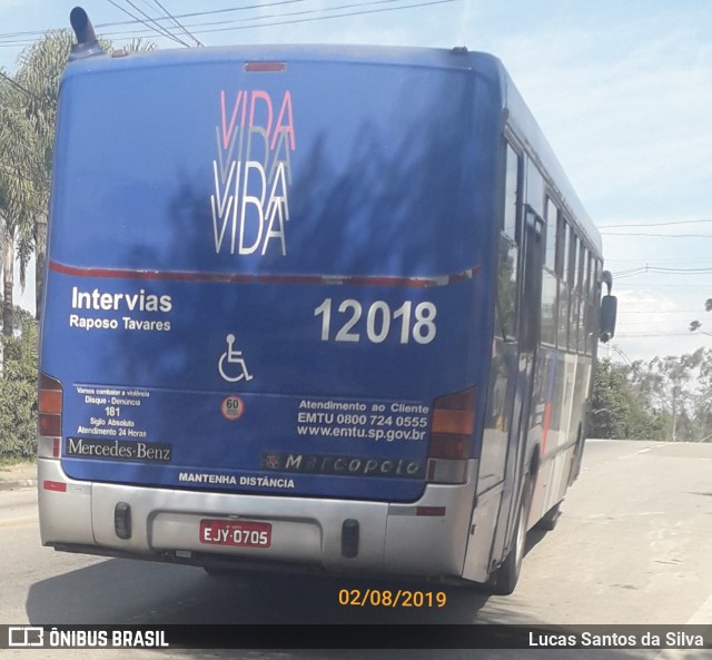 Auto Viação Bragança Metropolitana > Viação Raposo Tavares 12.018 na cidade de São Paulo, São Paulo, Brasil, por Lucas Santos da Silva. Número da foto: #6973641.