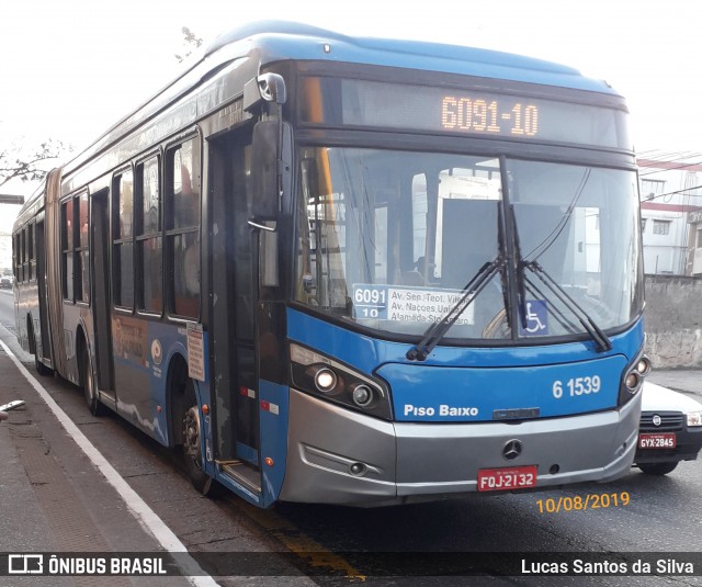 Viação Grajaú S.A. 6 1539 na cidade de São Paulo, São Paulo, Brasil, por Lucas Santos da Silva. ID da foto: 6976210.