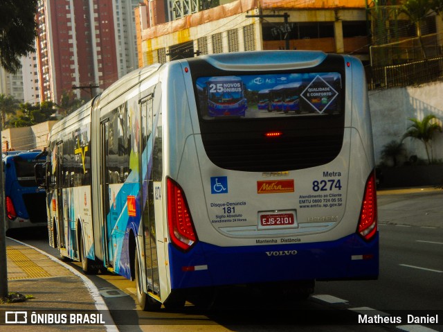 Metra - Sistema Metropolitano de Transporte 8274 na cidade de São Paulo, São Paulo, Brasil, por Matheus  Daniel. ID da foto: 6976759.