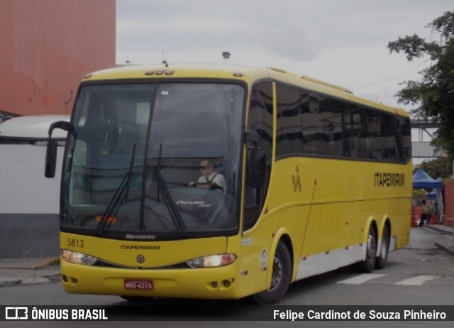 Viação Itapemirim 5813 na cidade de Rio de Janeiro, Rio de Janeiro, Brasil, por Felipe Cardinot de Souza Pinheiro. ID da foto: 6976479.