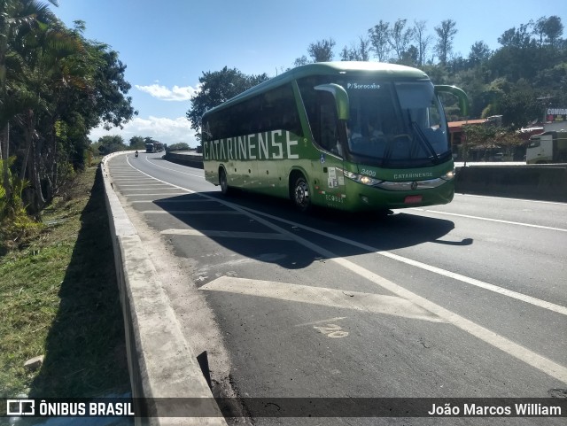 Auto Viação Catarinense 3409 na cidade de Aparecida, São Paulo, Brasil, por João Marcos William. ID da foto: 6976077.