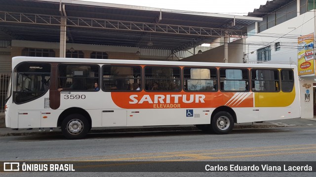 Saritur - Santa Rita Transporte Urbano e Rodoviário 3590 na cidade de Ipatinga, Minas Gerais, Brasil, por Carlos Eduardo Viana Lacerda. ID da foto: 6976313.