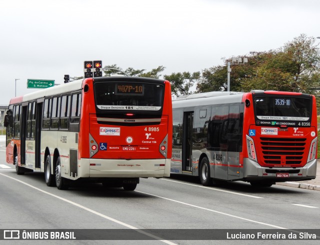 Express Transportes Urbanos Ltda 4 8985 na cidade de São Paulo, São Paulo, Brasil, por Luciano Ferreira da Silva. ID da foto: 6980632.