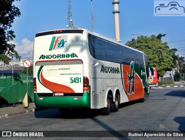 Empresa de Transportes Andorinha 5491 na cidade de São Paulo, São Paulo, Brasil, por Rudnei Aparecido da Silva. ID da foto: 6981101.