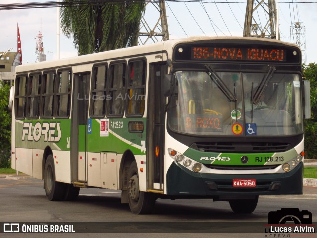 Transportes Flores RJ 128.213 na cidade de Nova Iguaçu, Rio de Janeiro, Brasil, por Lucas Alvim. Número da foto: #6983804.