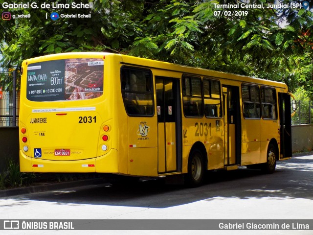 Viação Jundiaiense 2031 na cidade de Jundiaí, São Paulo, Brasil, por Gabriel Giacomin de Lima. ID da foto: 6983685.