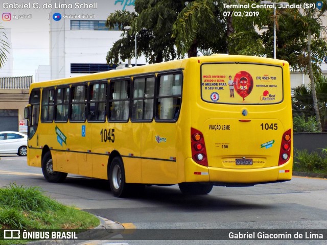 Viação Leme 1045 na cidade de Jundiaí, São Paulo, Brasil, por Gabriel Giacomin de Lima. ID da foto: 6983702.