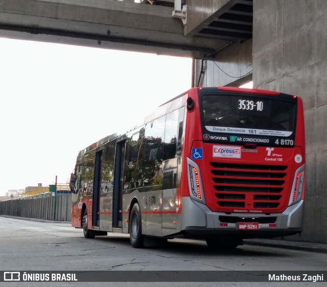 Express Transportes Urbanos Ltda 4 8170 na cidade de São Paulo, São Paulo, Brasil, por Matheus Zaghi. ID da foto: 6981618.