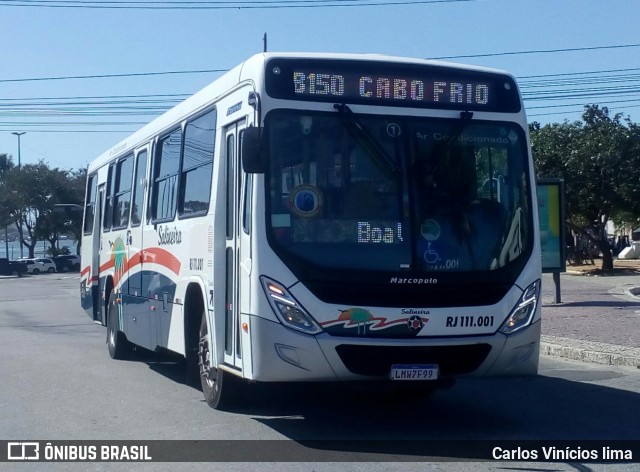 Auto Viação Salineira RJ 111.001 na cidade de Cabo Frio, Rio de Janeiro, Brasil, por Carlos Vinícios lima. ID da foto: 6935312.