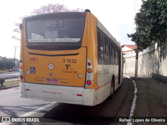 Viação Metrópole Paulista - Zona Leste 3 1532 na cidade de São Paulo, São Paulo, Brasil, por Rafael Lopes de Oliveira. Número da foto: #6935870.