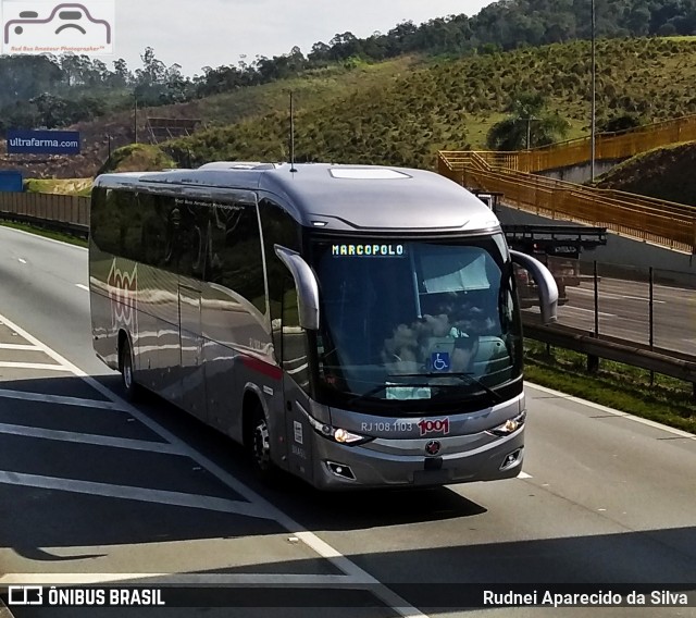 Auto Viação 1001 RJ 108.1103 na cidade de Santa Isabel, São Paulo, Brasil, por Rudnei Aparecido da Silva. Número da foto: #6937895.