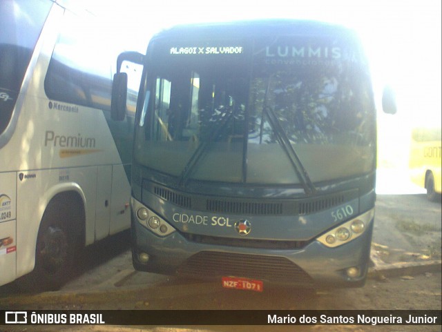 Viação Cidade Sol 5610 na cidade de Salvador, Bahia, Brasil, por Mario dos Santos Nogueira Junior. Número da foto: #6988240.