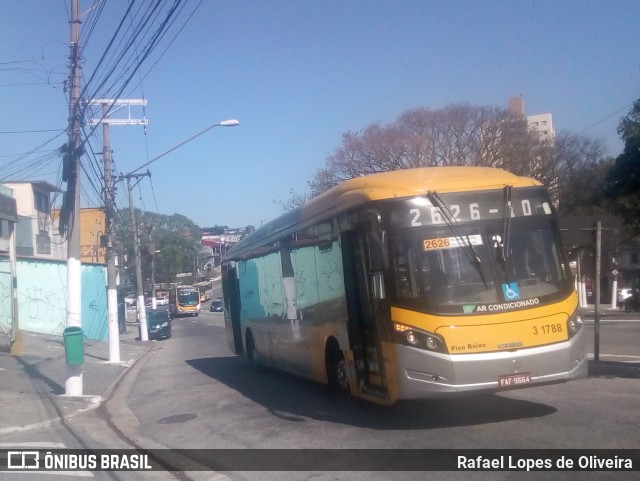 Viação Metrópole Paulista - Zona Leste 3 1788 na cidade de São Paulo, São Paulo, Brasil, por Rafael Lopes de Oliveira. Número da foto: #6987482.